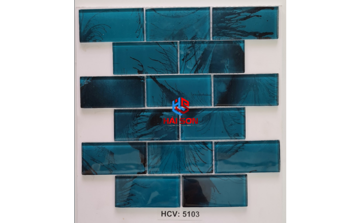 VTPHCV - 5103_ 50x100mm Gạch Thuỷ Tinh Hồ Bơi Mosaic Vân Mây