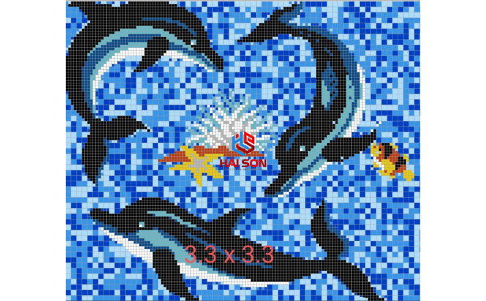 VTPTranh cá TR - 01_300mm x 300mm Gạch Mosaic Tranh Hồ Bơi 