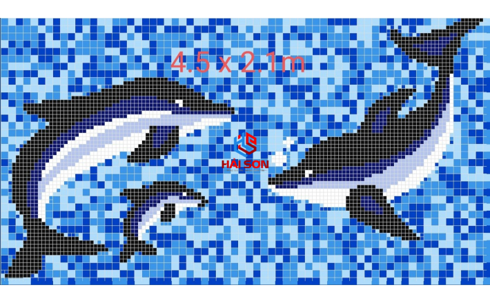 VTPTranh cá TR - 02_300mm x 300mm Gạch Mosaic Tranh Hồ Bơi