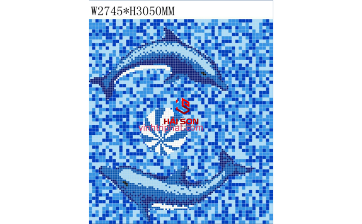 VTPTranh cá TR - 03_300mm x 300mm Gạch Mosaic Tranh Hồ Bơi