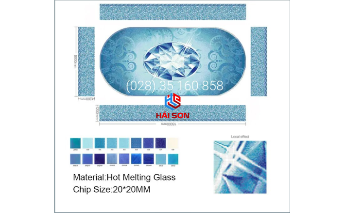 VTPTranh 20_20mm x 20mm Gạch Mosaic Tranh Hồ Bơi