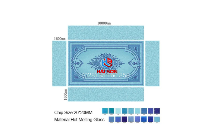 VTPTranh 22_20mm x 20mm Gạch Mosaic Tranh Hồ Bơi