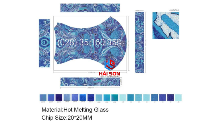 VTPTranh 24_20mm x 20mm Gạch Mosaic Tranh Hồ Bơi