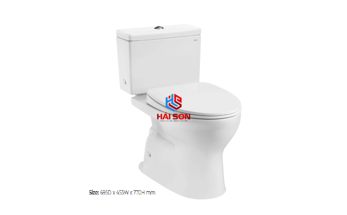 TOTO CS302DT10W_Bồn cầu hai khối có nắp đậy và bệ ngồi đóng êm TC385VS
