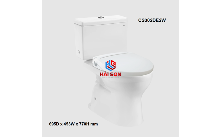 TOTO Bồn cầu liền khối với nắp và bệ ngồi Eco-washer TCW07S CS302DE2W