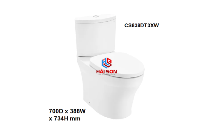 TOTO Bồn cầu hai khối, nắp đóng êm TC385VS CS838DT3XW