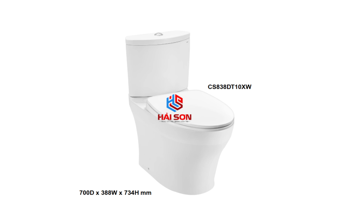 TOTO Bồn cầu hai khối, nắp đóng êm TC385VS CS838DT10XW