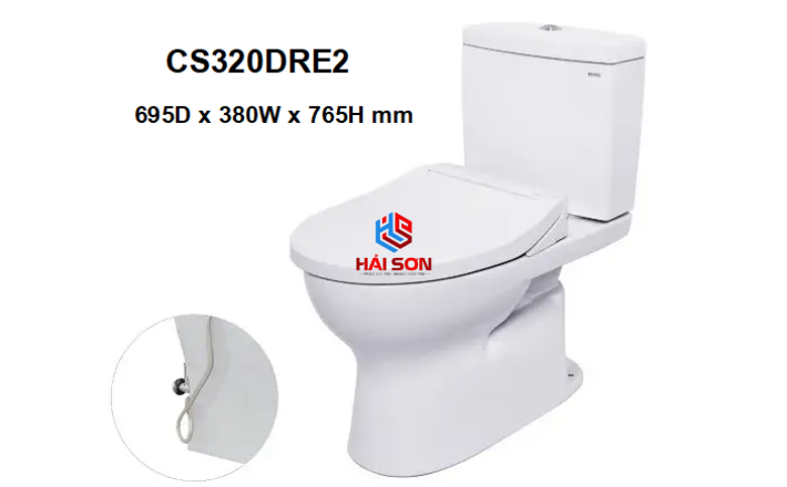 TOTO Bồn cầu hai khối với nắp và bệ ngồi Eco-washer TCW07S 