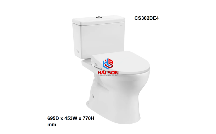 TOTO Bồn cầu hai khối với nắp và bệ ngồi Eco-washer TCW1211 CS302DE4W