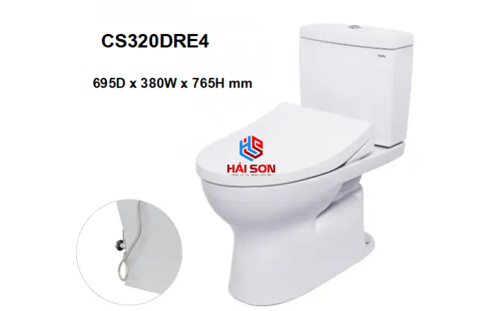 TOTO Bồn cầu hai khối với nắp và bệ ngồi Eco-washer TCW1211A CS320DRE4