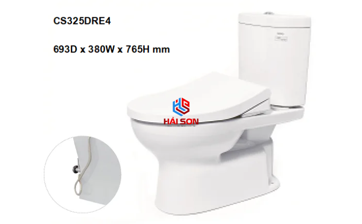 CS325DRE4W Bồn cầu hai khối với nắp và bệ ngồi Eco-washer TCW1211A