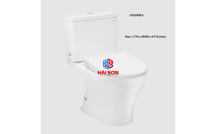 TOTO Bồn cầu hai khối với nắp và bệ ngồi ECOWASHER TCW07S CS326DE4