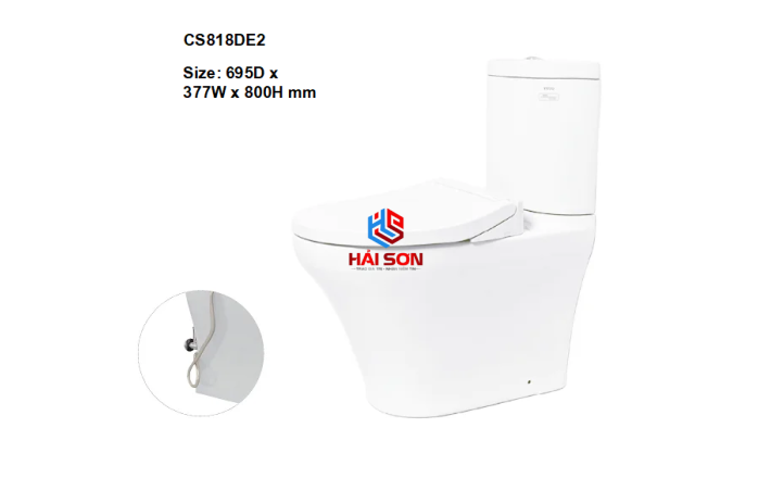 TOTO Bồn cầu hai khối với nắp và bệ ngồi Eco-washer TCW07S CS818DE2