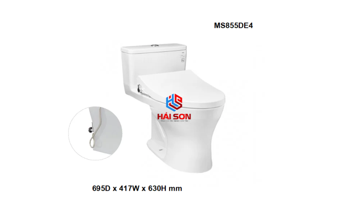 TOTO Bàn cầu một khối, nắp đóng êm kèm vòi rửa nước lạnh TCW1211A MS855DE4XW