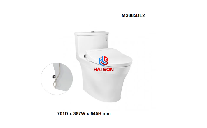 TOTO Bàn cầu một khối, nắp đóng êm kèm vòi rửa nước lạnh TCW07S MS885DE2XW