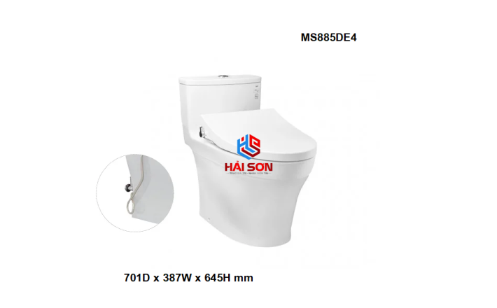 TOTO Bàn cầu một khối, nắp đóng êm kèm vòi rửa nước lạnh TCW1211A MS885DE4XW