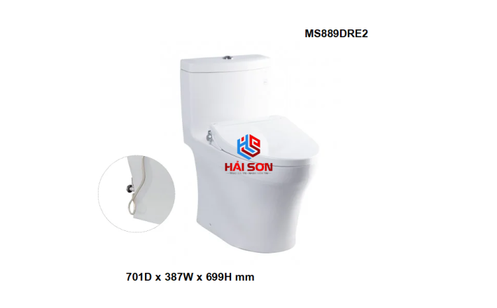 TOTO Bàn cầu một khối, nắp đóng êm kèm vòi rửa nước lạnh TCW07S MS889DRE2