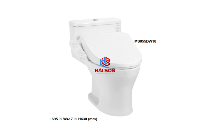 TOTO Bàn cầu một khối kèm nắp rửa điện tử WASHLET dòng C2 cơ bản TCF23710AAA MS855DW18