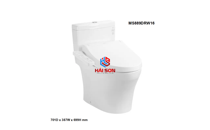 TOTO Bàn cầu một khối kèm nắp rửa điện tử WASHLET dòng C2 MS889DRW16