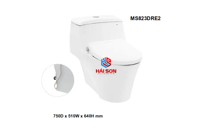 TOTO Bàn cầu một khối kèm nắp rửa cơ Ecowasher TCW07S MS823DRE2