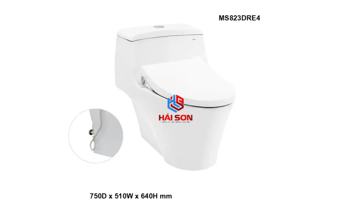 TOTO Bàn cầu một khối kèm nắp rửa cơ Ecowasher TCW1211A MS823DRE4