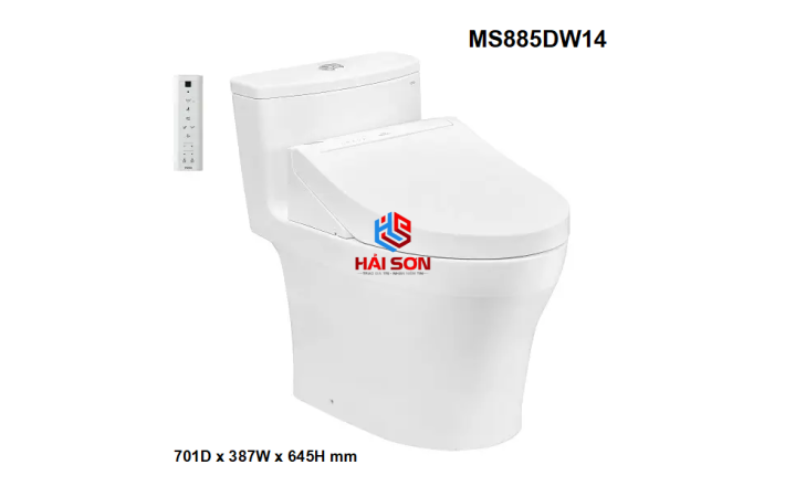 TOTO Bàn cầu một khối kèm nắp rửa điện tử WASHLET dòng C5 MS885DW14