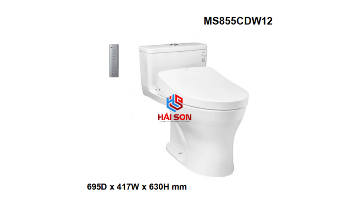 TOTO Bệt nhà vệ sinh một khối kèm nắp rửa bồn cầu điện tử WASHLET dòng S7 MS855CDW12