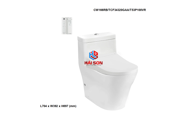 TOTO Bàn cầu một khối kèm nắp rửa điện tử WASHLET dòng S5 CW166RB_TCF34320GAA_T53P100VR