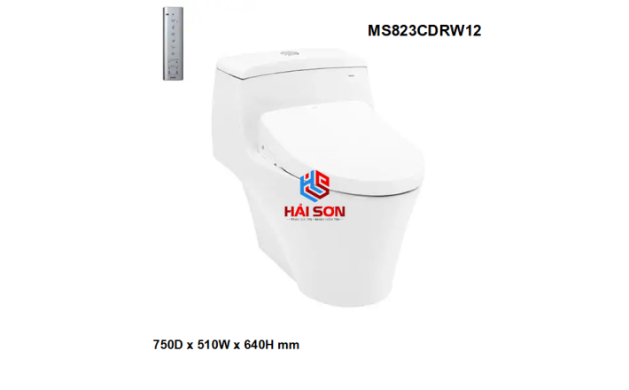 TOTO Bàn cầu một khối kèm nắp rửa điện tử WASHLET dòng S7 TCF4911EZ MS823CDRW12