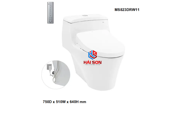 TOTO Bàn cầu một khối kèm nắp rửa điện tử WASHLET dòng S7 TCF4911Z MS823DRW11