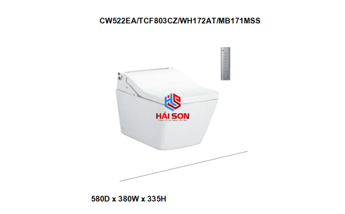 TOTO Bàn cầu treo tường kèm nắp rửa điện tử WASHLET dòng SW CW522EA_TCF803CZ_WH172AT_MB171MSS