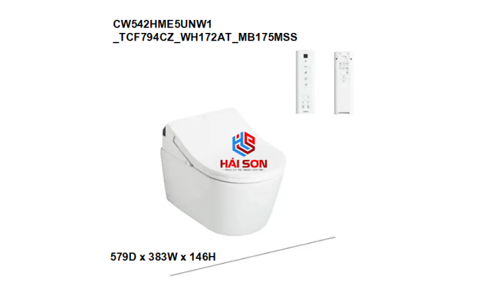TOTO Bàn cầu treo tường kèm nắp rửa điện tử WASHLET seri RX CW542HME5UNW1_TCF794CZ_WH172AT_MB175MSS