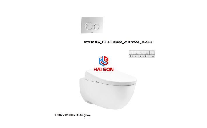 TOTO Bàn cầu treo tường kết hợp nắp rửa điện tử WASHLET dòng S7 – TCF47360GAA