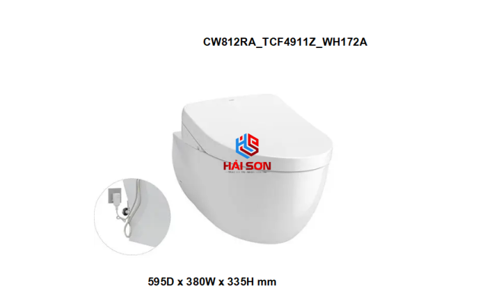 TOTO Bàn cầu treo tường LP Series kèm nắp rửa điện tử WASHLET CW812RA_TCF4911Z_WH172A