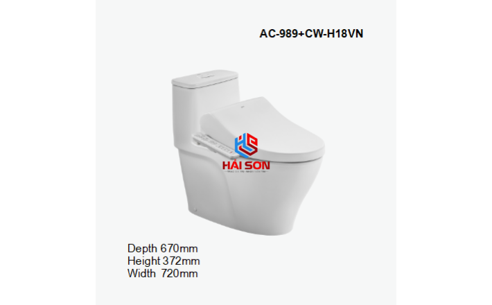 INAX Bồn cầu 1 khối kết hợp nắp rửa điện tử AC-989+CW-H18VN