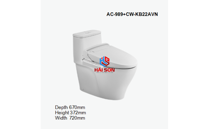 INAX Bồn cầu 1 khối kết hợp nắp rửa điện tử AC-989+CW-KB22AVN