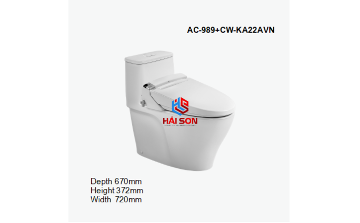INAX Bồn cầu 1 khối kết hợp nắp rửa điện tử AC-989+CW-KA22AVN