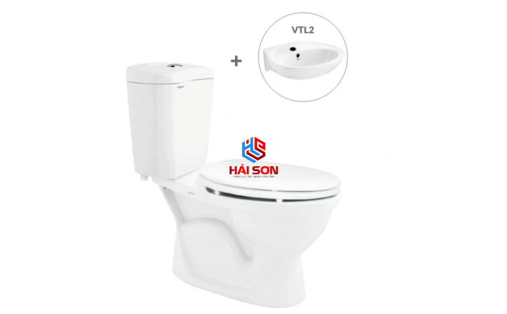 VIGLACERA Bàn cầu hai khối VI28 + Chậu VTL2 (hoặc VTL3 hoặc VTL3N)