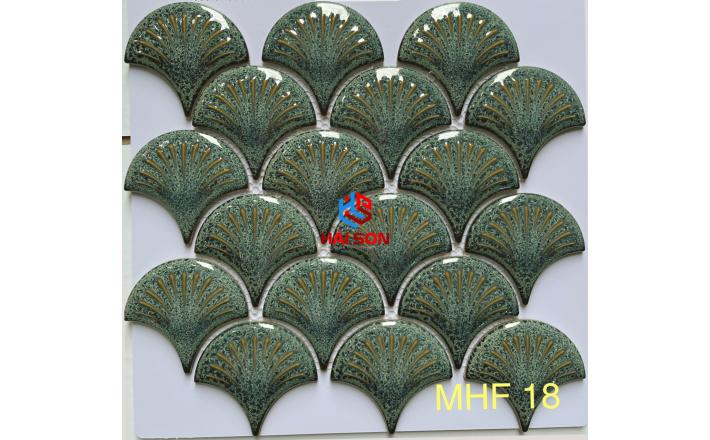 Gạch Mosaic Vảy Cá Vân Vỏ Sò Gốm Sứ MHF 18