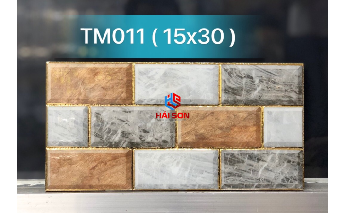 GẠCH TRANG TRÍ 15X30 ĐÁ VI TINH NHŨ VÀNG TM011