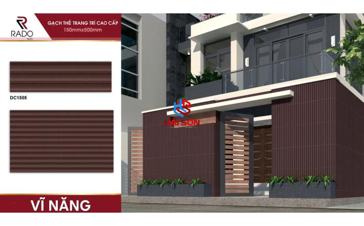VNDC155_Gạch Trang Trí Men Mờ 15*50 Màu Nâu
