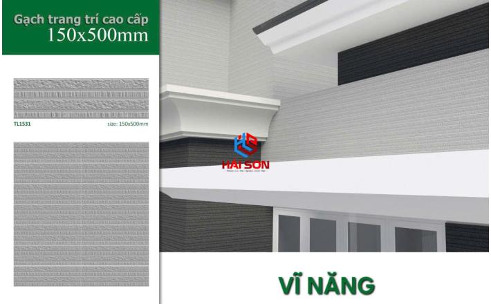 VNTL1531_Gạch Trang Trí Men Nổi 15*50 Màu Xám