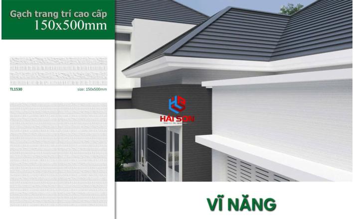 VNTL1530_Gạch Trang Trí Men Nổi 15*50 Màu Trắng