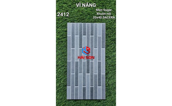 VN2412_Gạch Trang Trí Men Sugar - Khuôn Nổi 20*40cm Màu Xám