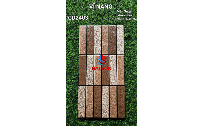 VNGD2403_Gạch Trang Trí Men Sugar - Khuôn Nổi 20*40cm Màu Nâu