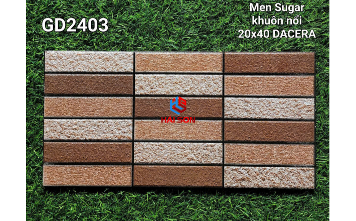 VNGD2403_Gạch Trang Trí Men Sugar - Khuôn Nổi 20*40cm Màu Nâu