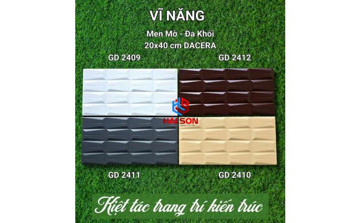 VNGD2409_Gạch Trang Trí Men Mờ - Đa Khối 20*40cm