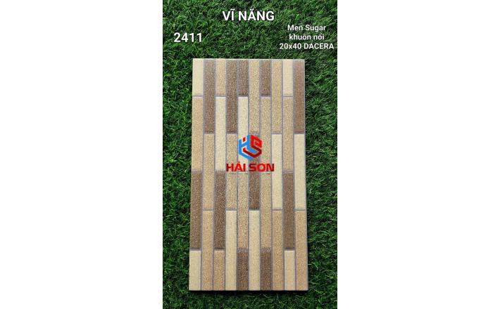 VN2411_Gạch Trang Trí Men Sugar - Khuôn Nổi 20*40cm Màu Vàng Đất