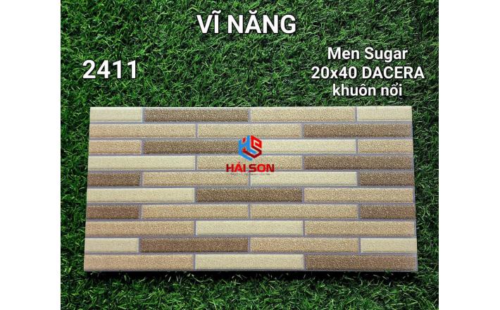 VN2414_Gạch Trang Trí Men Sugar - Khuôn Nổi 20*40cm Màu Trắng