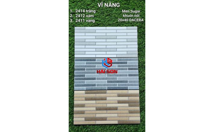 VN2414_Gạch Trang Trí Men Sugar - Khuôn Nổi 20*40cm Màu Trắng